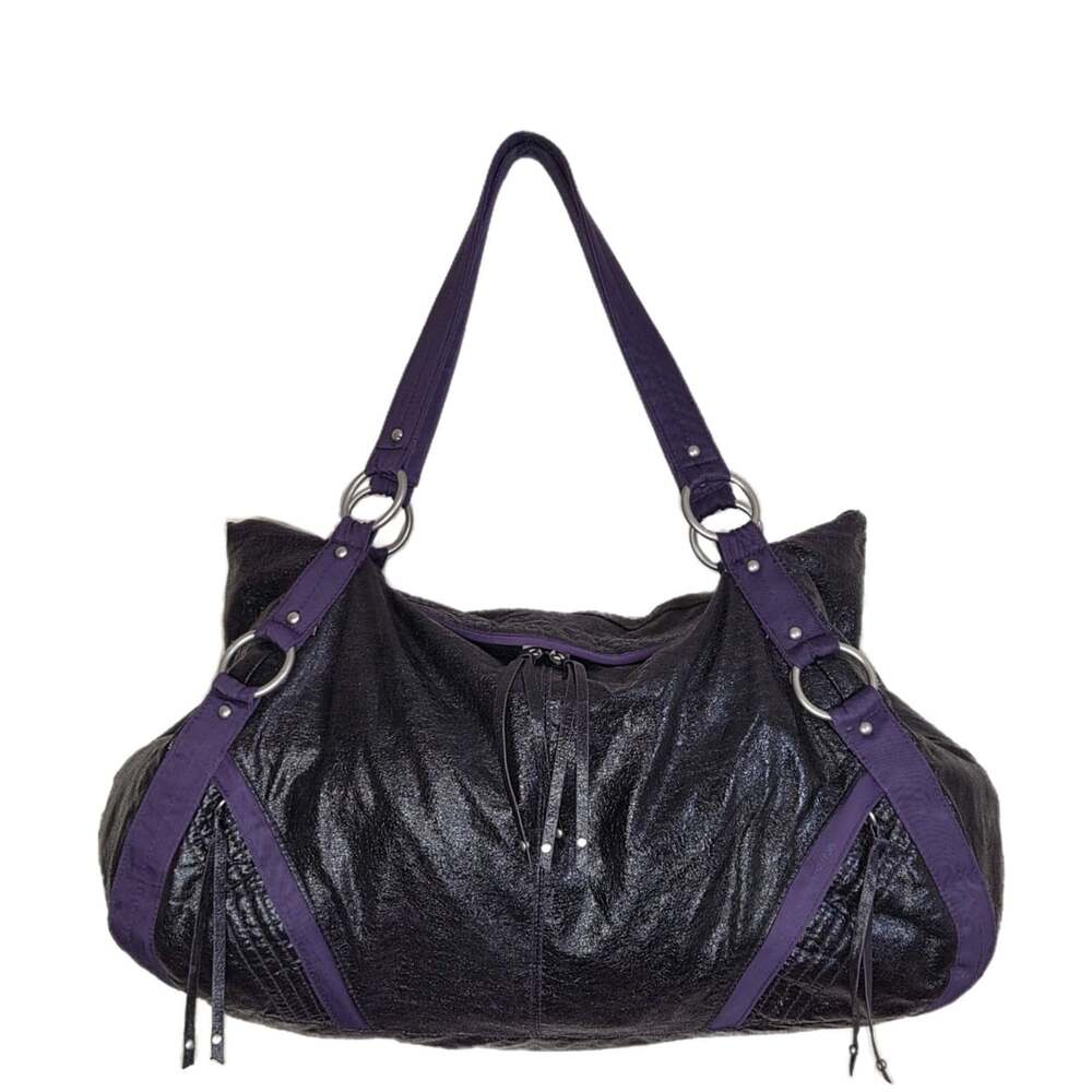 United Colors of Benetton Purple Metallic Shoulder Bag Tote Large